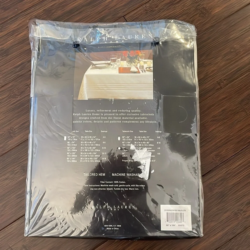 Ralph Lauren tuxedo portrait tablecloth white